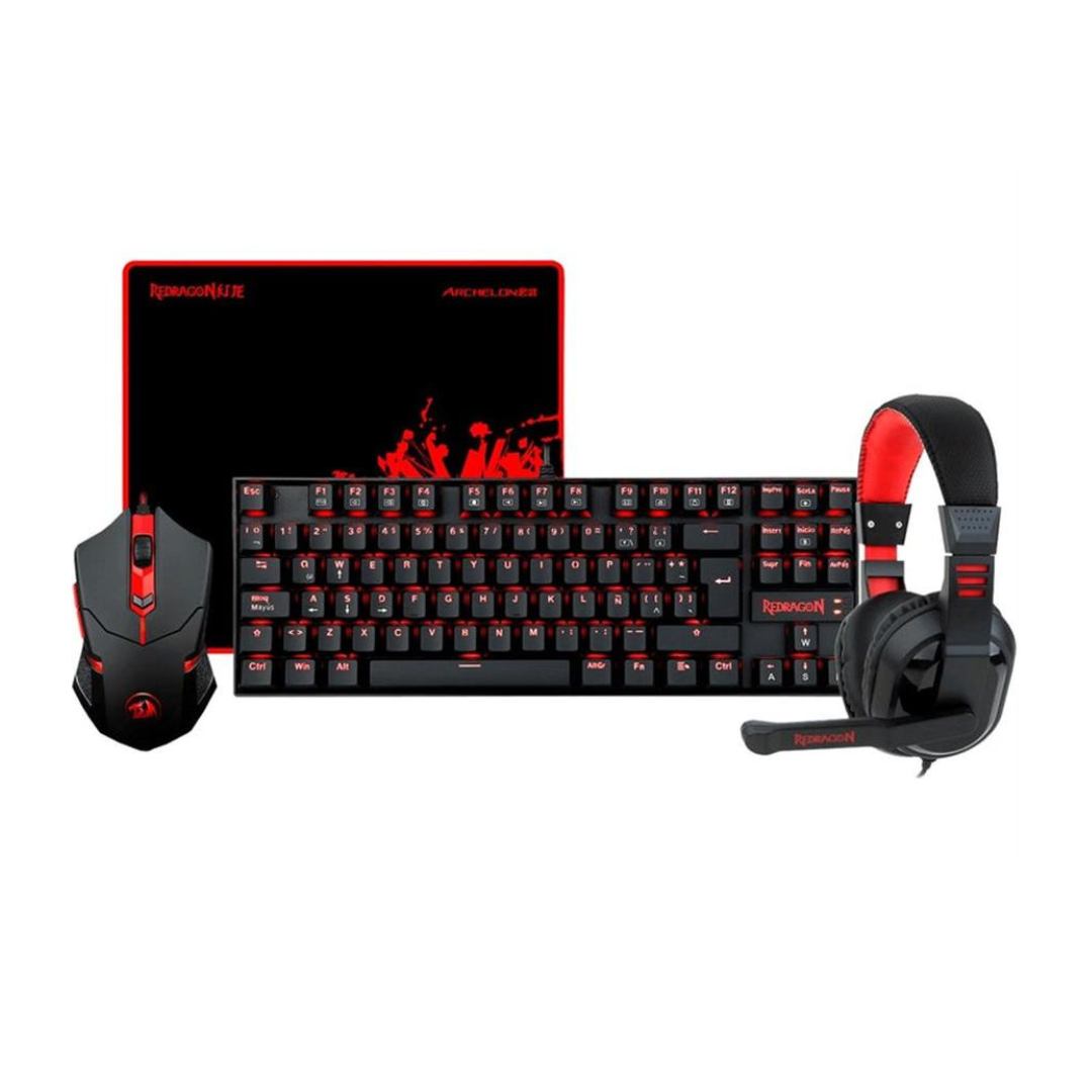 Combo Redragon 4 En 1 K552-Bb-SP + M601 + P001 + H101