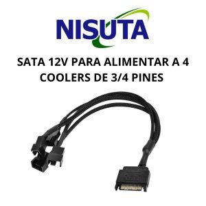 Cable de alimentacion SATA 12V a 4 coolers de 4 pines NISUTA -NSAD4CS