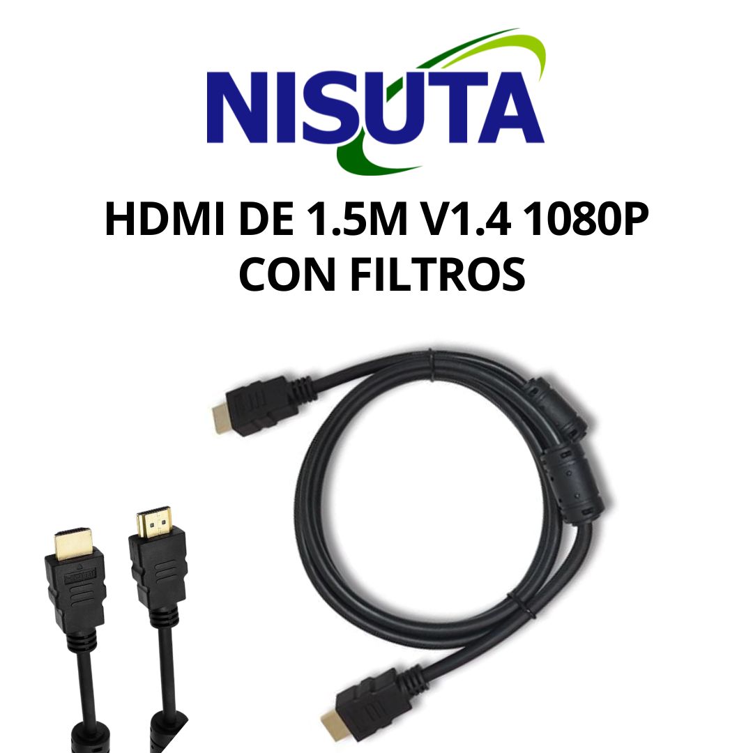 CABLE HDMI DE 1.5M V1.4 1080P CON FILTROS NISUTA- CAHD2