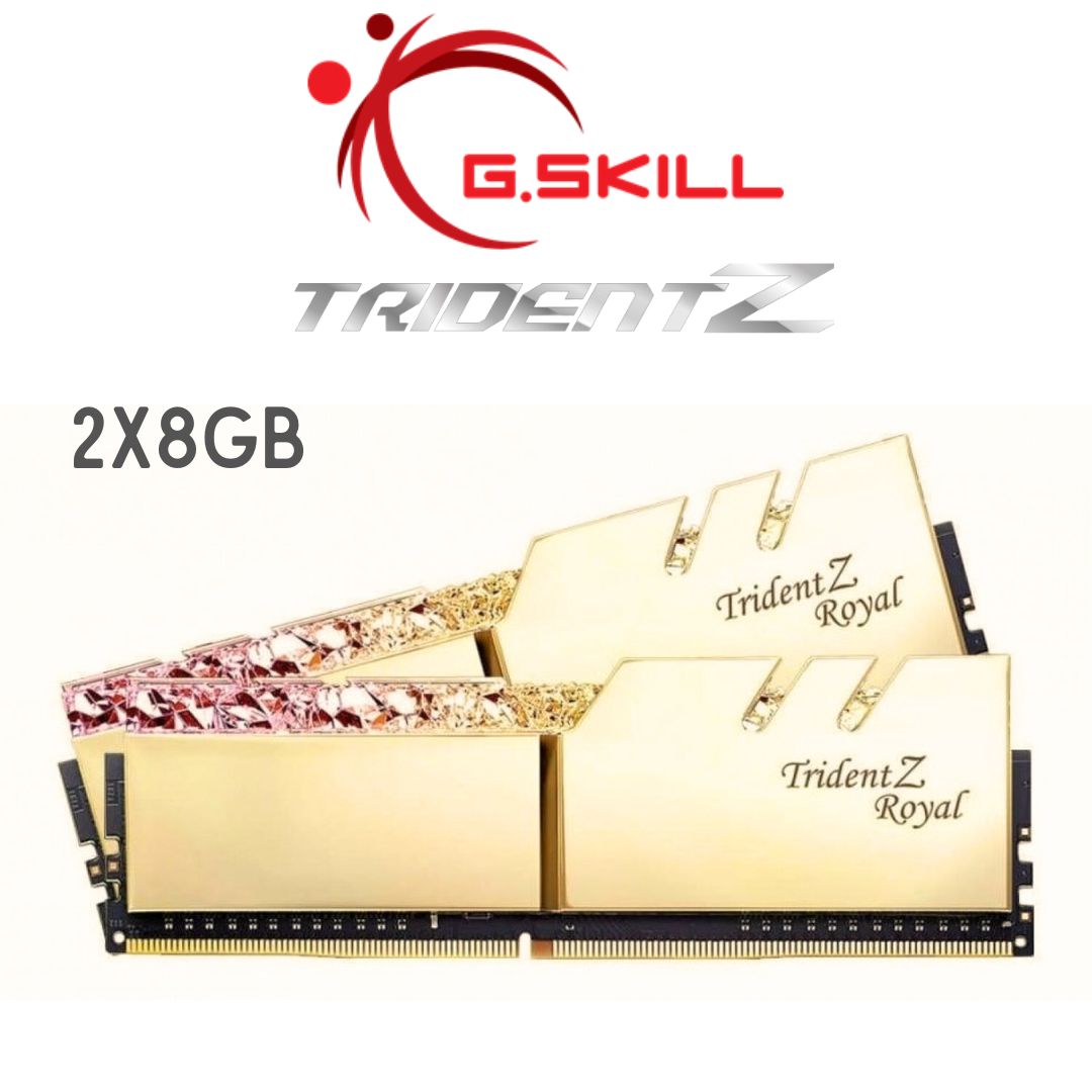 RAM DDR4 16GB (2X8GB) GSKILL TRIDENT Z ROYAL 3600MHZ RGB GOLD
