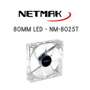 COOLER 80X80MM NETMAK CON LED ROJO
