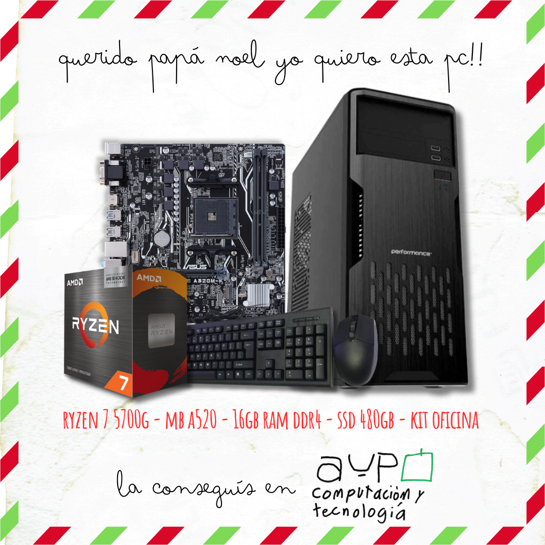 PC Ryzen 7 5700G|16GB RAM | SSD 480GB | Gab.Oficina