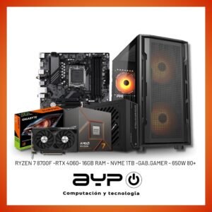 PROMO n°13: PC Ryzen 7 8700F, RTX 4060, 16GB Ram| Alto Rendimiento
