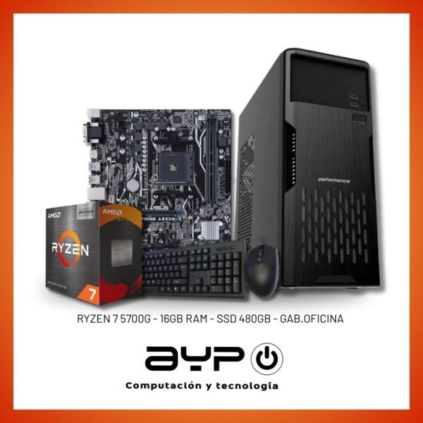 PROMO 3: PC AMD Ryzen 7 5700G, 16GB RAM, SSD 500GB | Gaming-Productividad