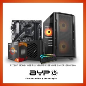 PROMO 5: PC Ryzen 7 5700G, 16GB RAM, M.2 512GB | Gaming Alto Rendimiento
