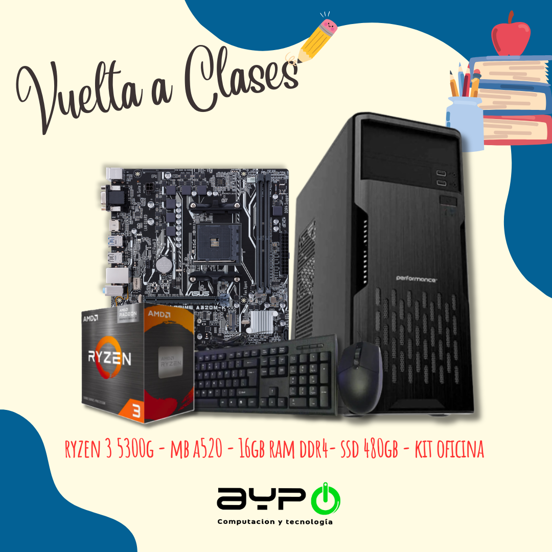 PC Ryzen 3 5300G |16GB RAM | SSD 480GB | GAB.KIT