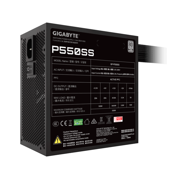 FUENTE 550W 80+ SILVER ATX 3.0 GIGABYTE - Imagen 6