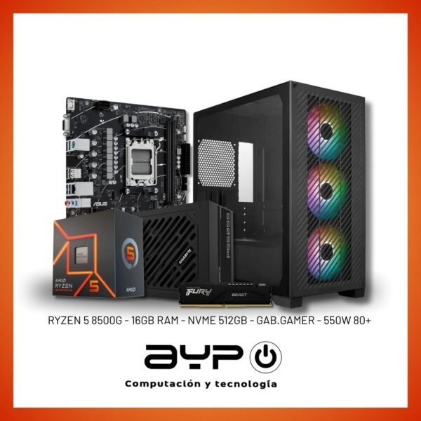 PROMO 6: PC RYZEN 5 8500G, 16GB DDR5, M.2 512GB | Gaming Gama Media