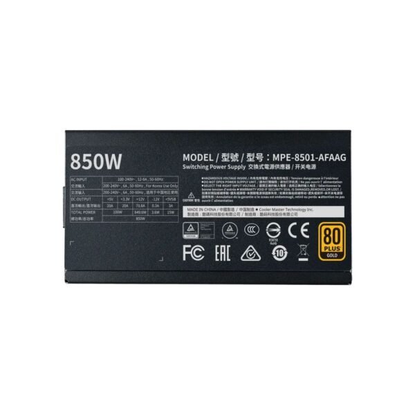 FUENTE MWE 850W V2 GOLD FULL MODULAR COOLER MASTER - Imagen 4