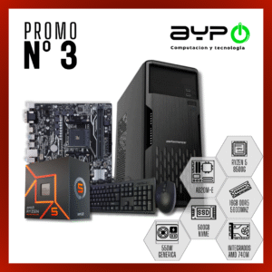 PC Ryzen 5 8500G, 16GB RAM DDR5, M.2 500GB | Alta Velocidad