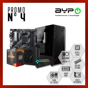 PC Ryzen 7 5700G, 16GB RAM, M.2 512GB | Gaming Alto Rendimiento