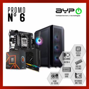 PC Ryzen 5 8600G, 16GB DDR5, M.2 500GB |Gaming y Productividad