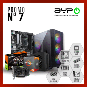 PC Ryzen 5 5500, RTX 3050, 16GB RAM, M.2 500GB |Entrada Gamer