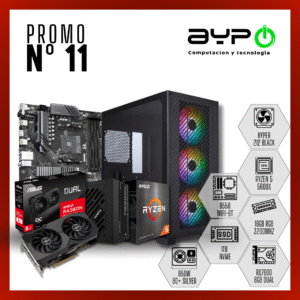 PC Ryzen 5 5600X, RX 7600, 16GB RAM, M.2 1TB| Alto Rendimiento