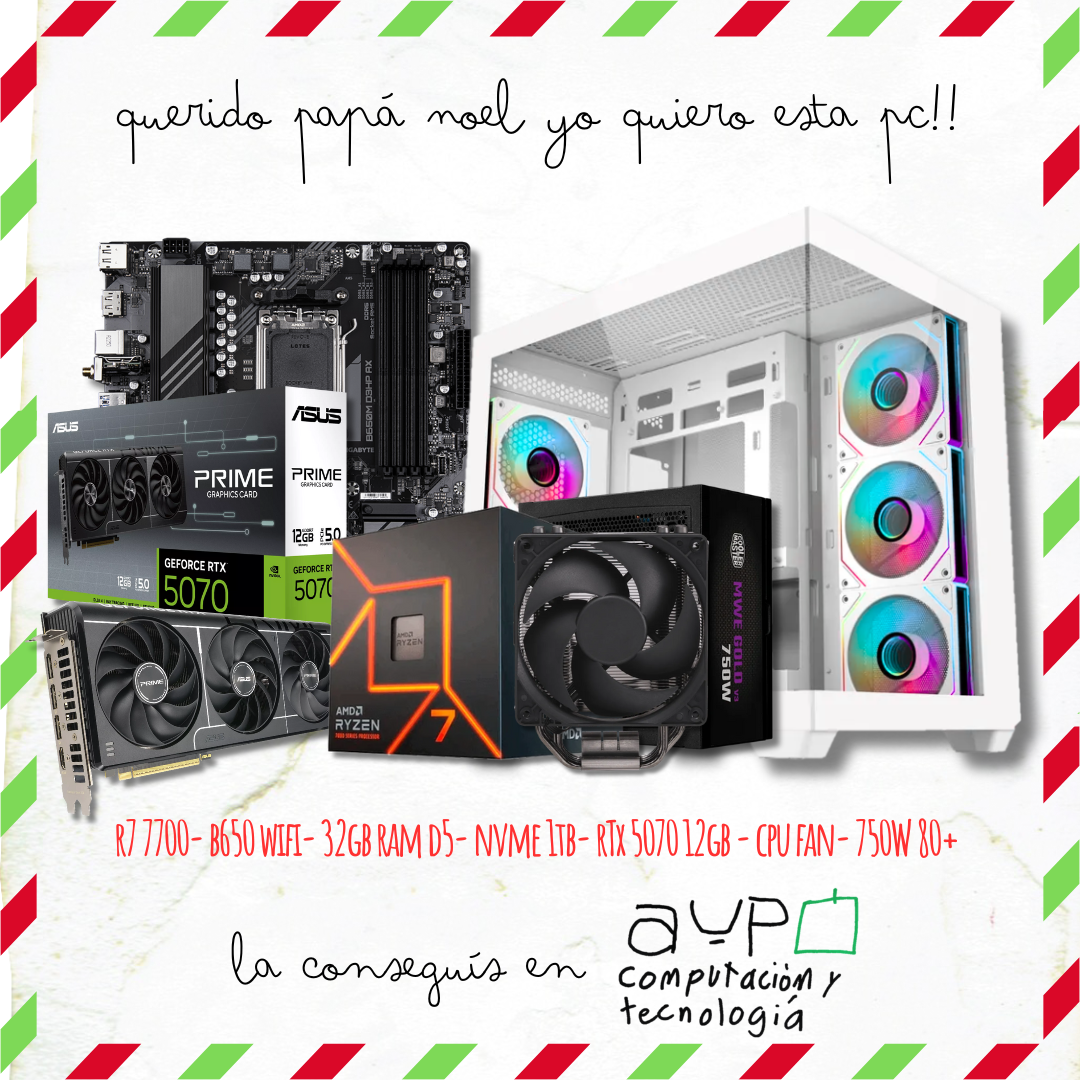 PC Ryzen 7 7700|RTX5070 |32GB D5| 1TB M.2| CPU Fan